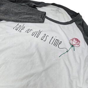 Disney Parks‎ Beauty and the Beast Baseball Style Shirt XL Women's 3/4 Sleeves